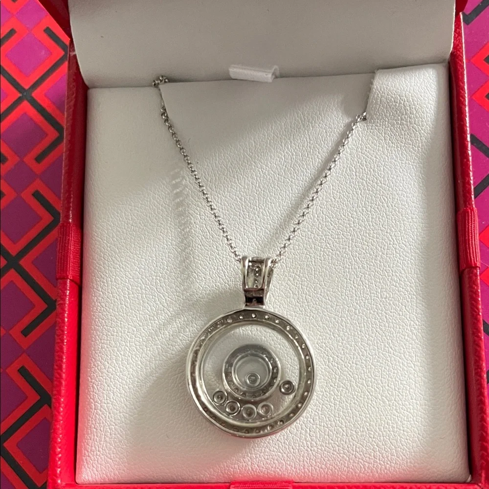 14K Floating Diamond Pendant Necklace